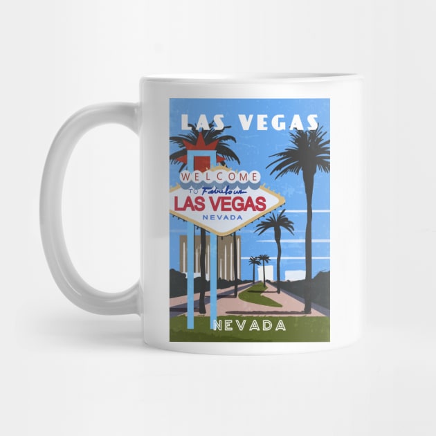 Las Vegas, USA Retro travel poster by GreekTavern